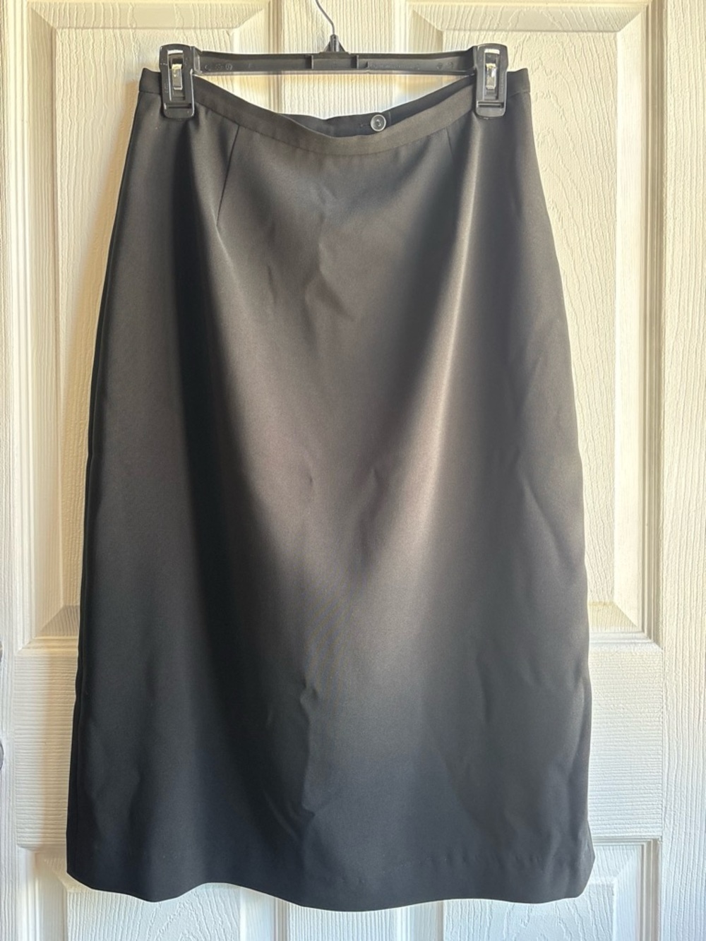 Valerie Stevens Collection Women's Black Solid Chiffon Midi Pencil Skirt 10